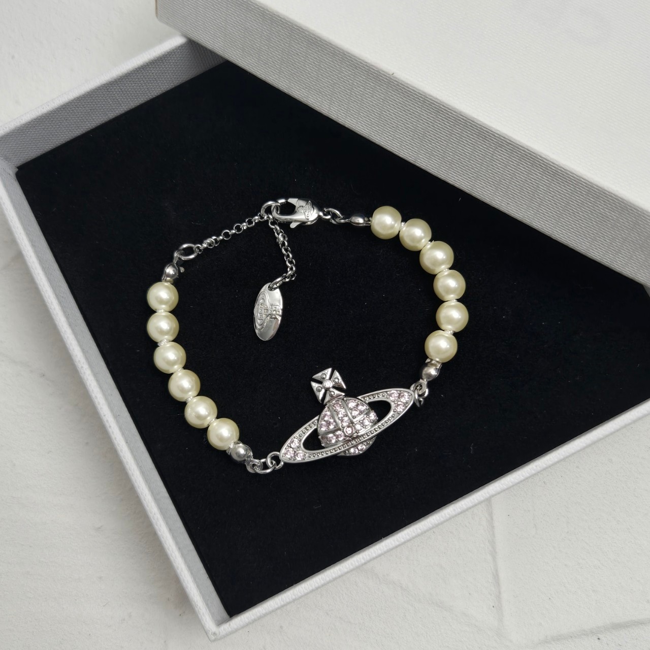 O1108 สร้อยข้อมือ Vivien(เพชรชมพู)