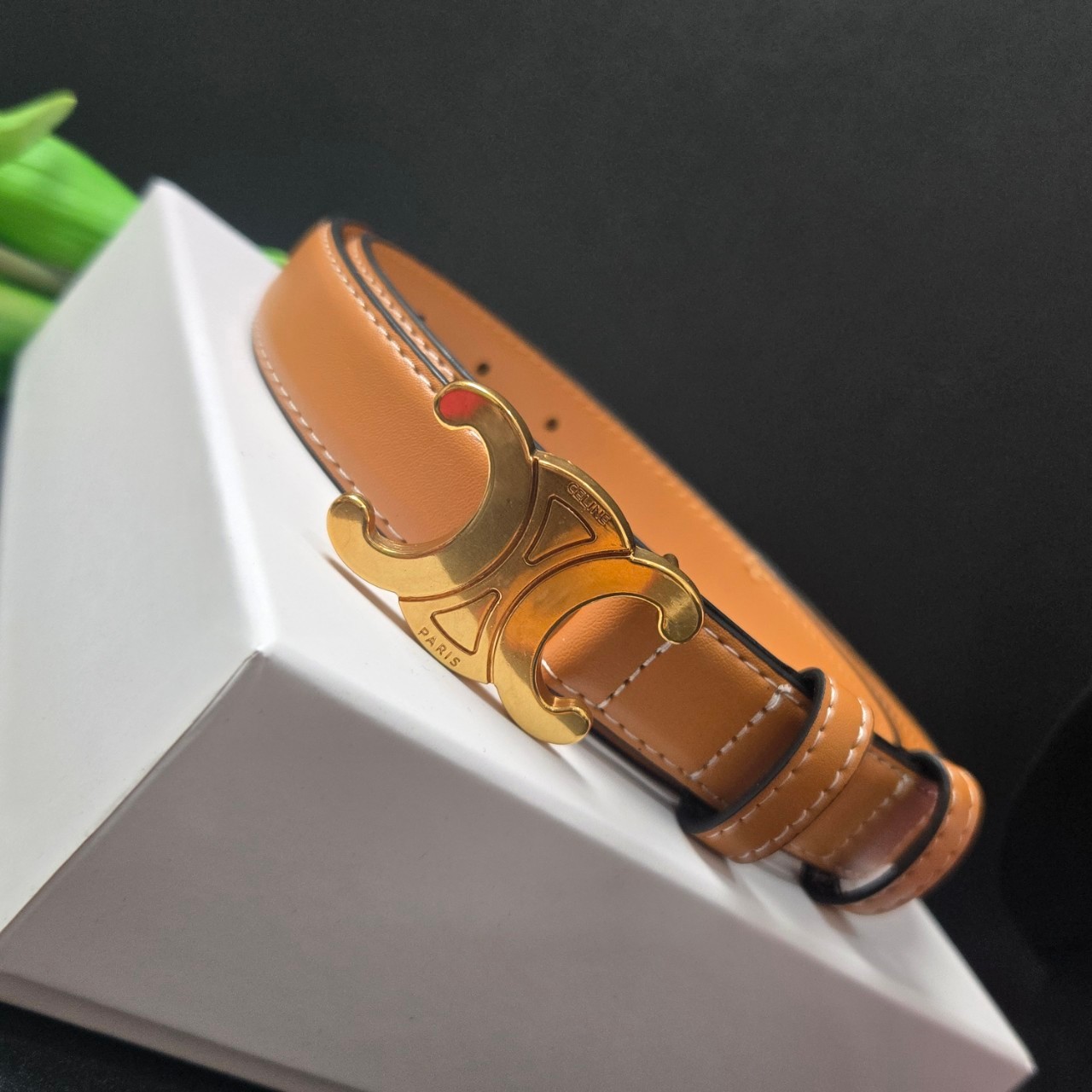 PP10113 เข็มขัด Ceพร้อมกล่องและอุปกรณ์(น้ำตาล)