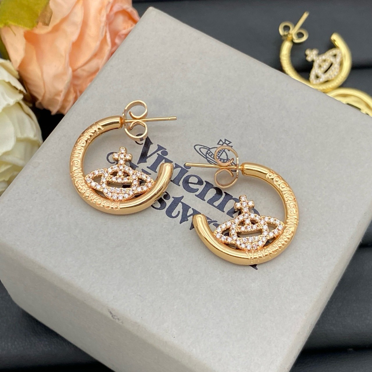 PP11919 ต่างหู Vivien(PinkGold)