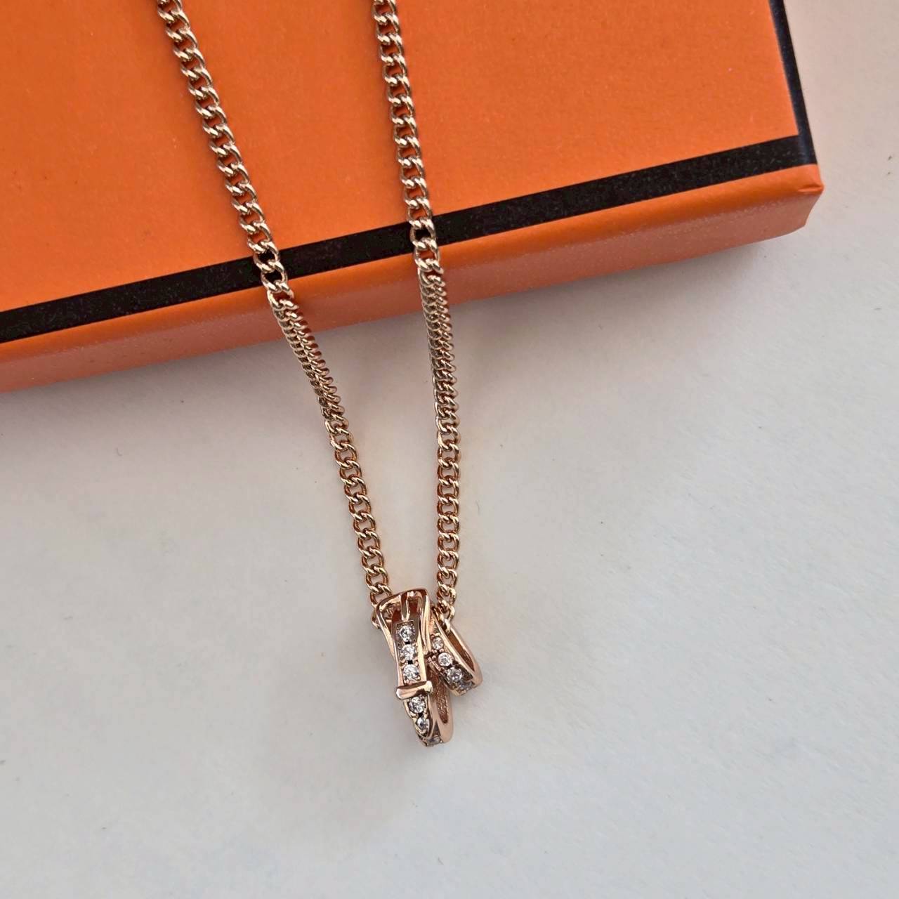 PP12988 สร้อยคอ H(PinkGold)