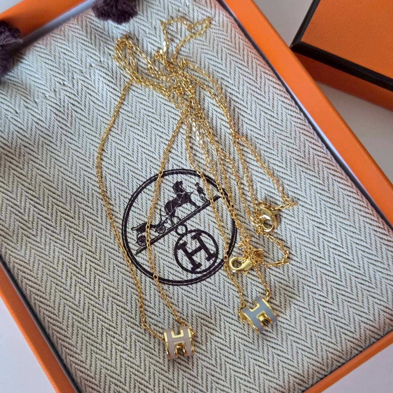 PP12590 สร้อยคอ H(มินิ)(เทาฟ้า)