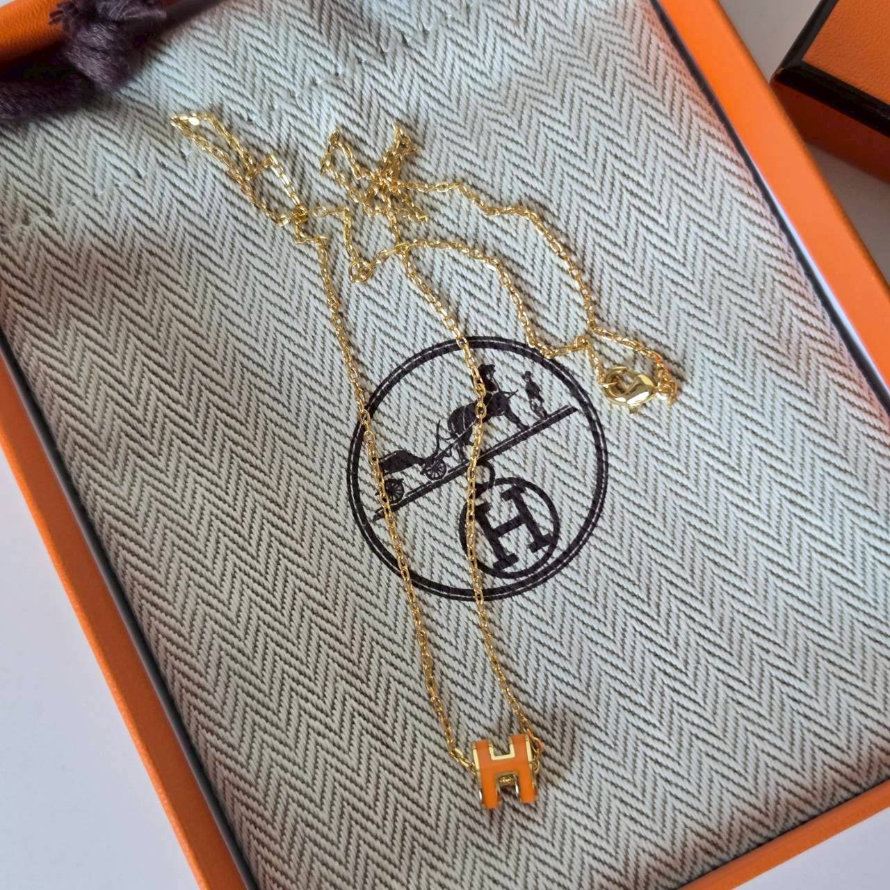 PP12592 สร้อยคอ H(มินิ)(ส้ม)